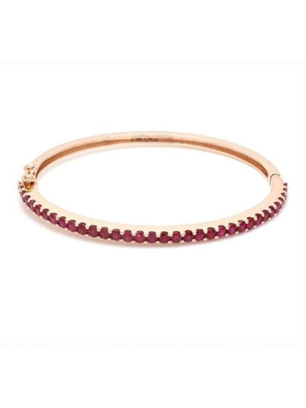 Ruby 14K Yellow Gold (18K Custom) Hinged Bangle Bracelet
